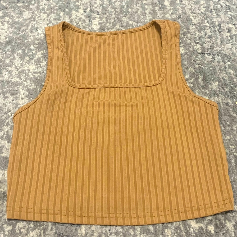Tan Crop Top - Stylish, Versatile, Size S